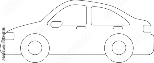 Simple Sedan Car Outline for Design