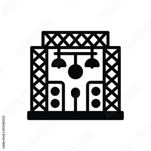 Black solid icon for concert