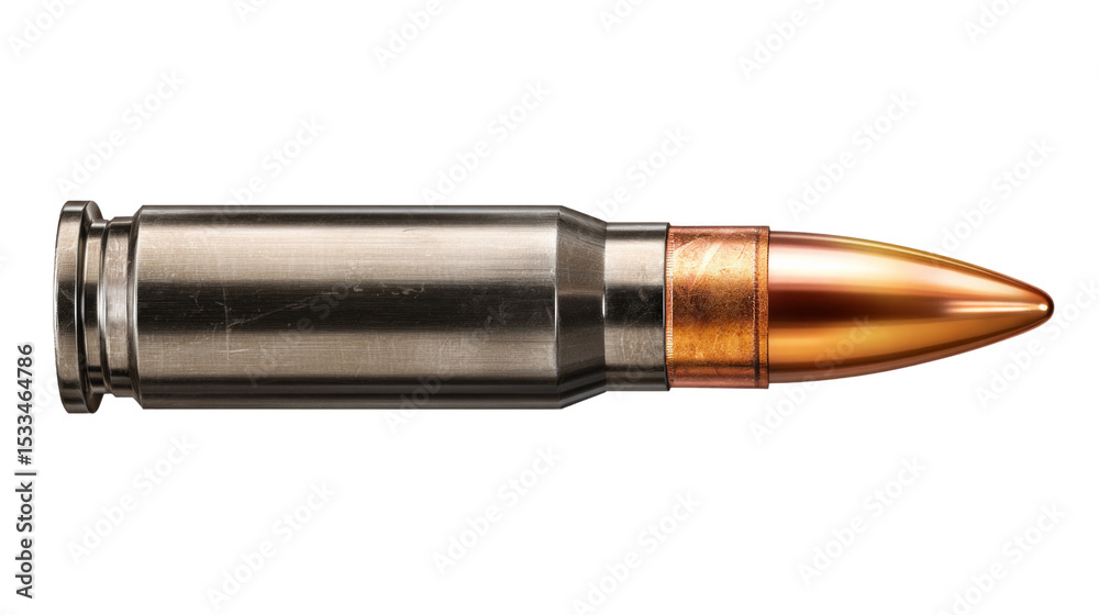 Fototapeta premium A bullet is shown in a white background