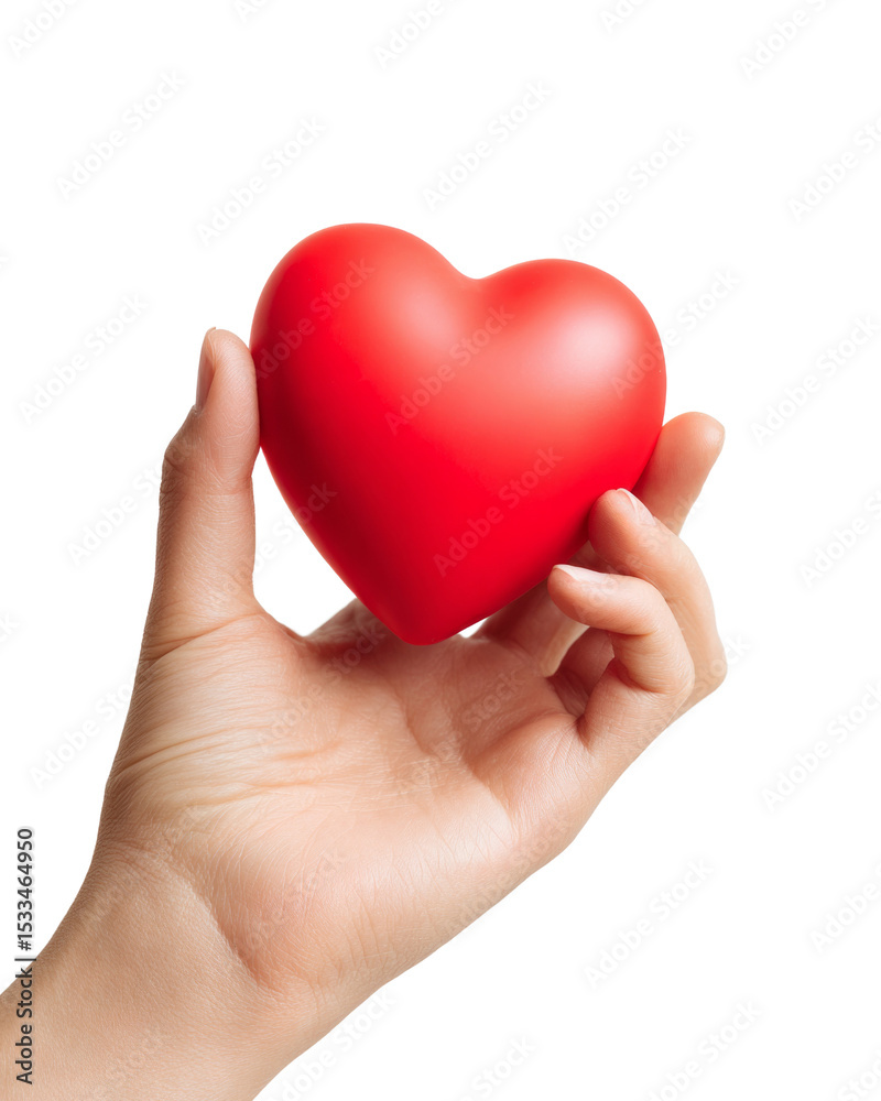 A hand holding a red heart A hand holding a red heart