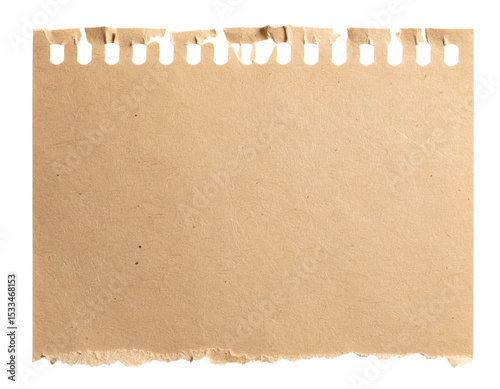 Torn paper with distressed edges and a textured perfect scrapbook isolated cut out on transparent png