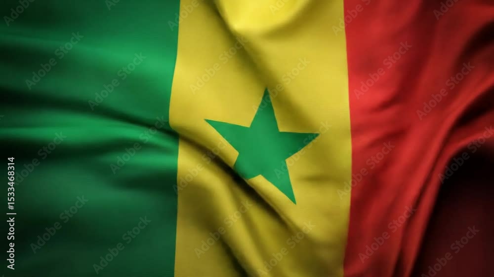 Senegal waving flag background video
