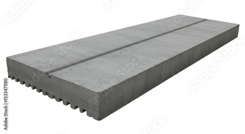 Gray concrete slab with groove and indentations