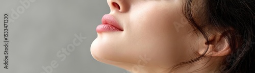 Deep breathing for wellness with focus and relaxation concept. Close-up of a contemplative woman in a serene moment.