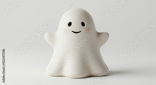 Happy white ghost figurine