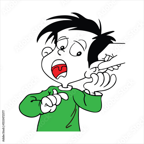 a Criminal boy art on white background