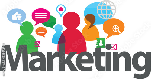 Strategic Marketing Concept: A visual representation of marketing strategy and client interaction through vibrant illustrations. Capturing ideas of brand presence, global outreach.