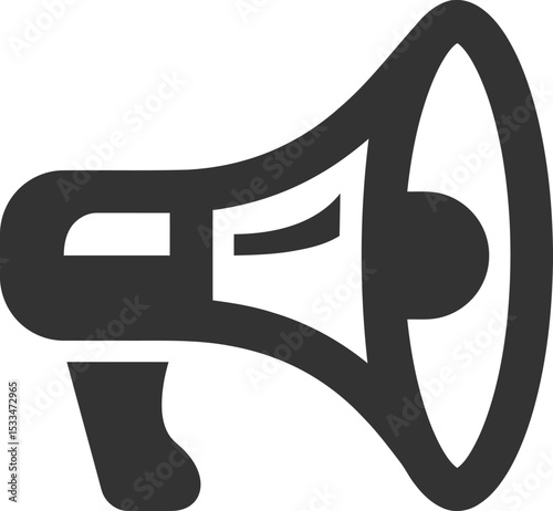 Megaphone Icon: A simple, yet impactful graphic of a classic megaphone, perfect for conveying announcements, promotions, or spreading a message in a visually clear manner.