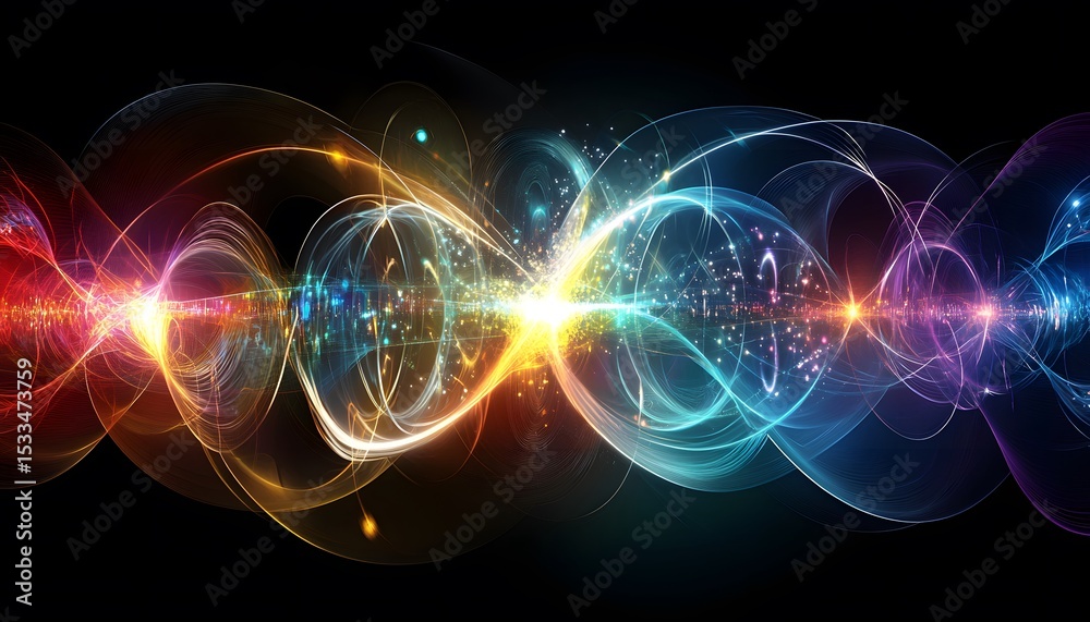 Obraz premium Vibrant, abstract design of interweaving, flowing lines.