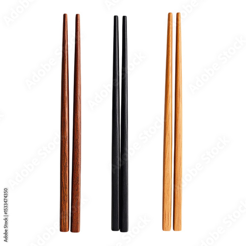 Set of chopsticks cut out white background