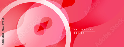 Abstract red design. Overlapping layers create dynamic visual effect. Smooth curves, modern aesthetic, simple composition.