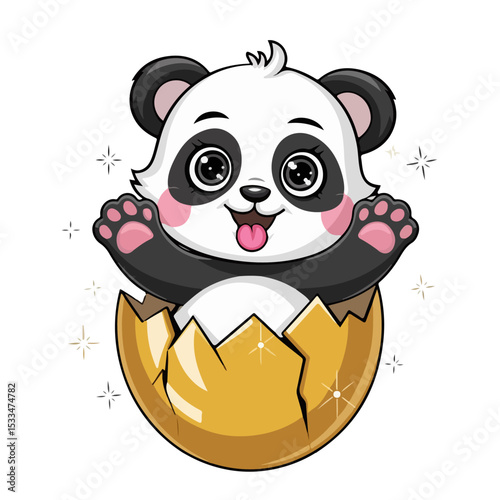 A Cartoon panda vector design and digital illustration
