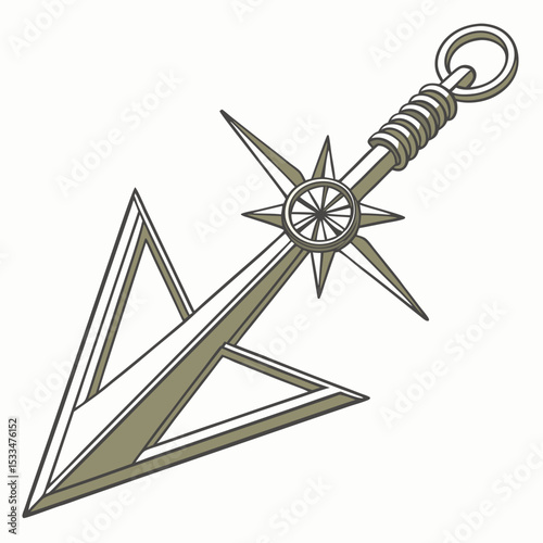 vector illustration of a compass