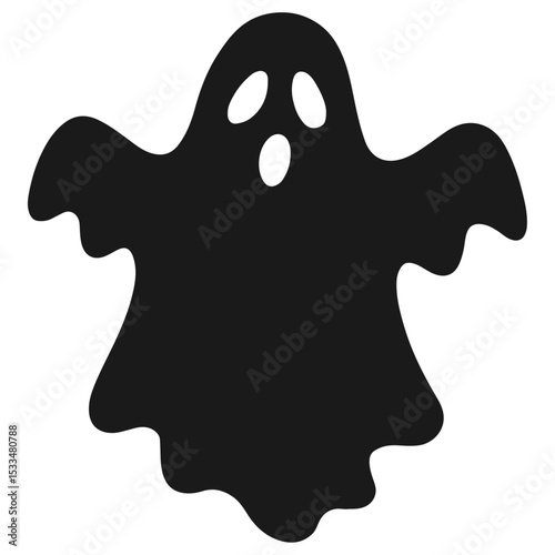 black and white ghost on white