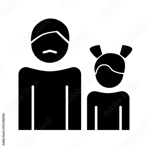 father and daughter glyph icon