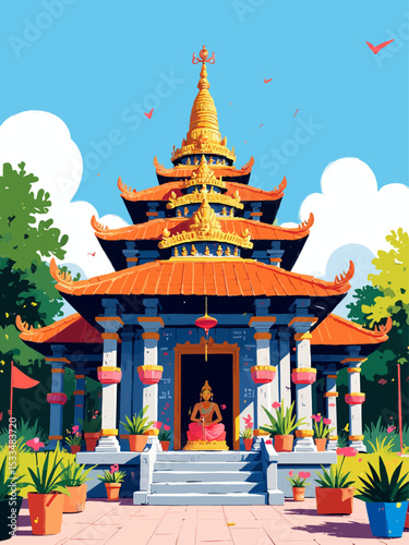  Sculpture, architecture and symbols of Hindu temple at Singapore , Sri Mariamman Temple 