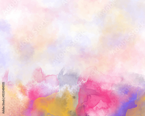 Abstract colorful watercolor for background. Digital art painting. For Watercolor wedding invitation card