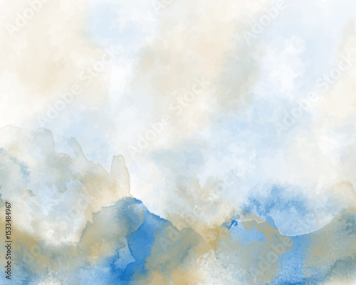 Abstract colorful watercolor for background. Digital art painting. For Watercolor wedding invitation card