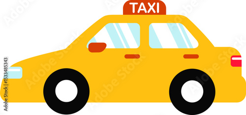 Bright Yellow Taxi Cab Illustration