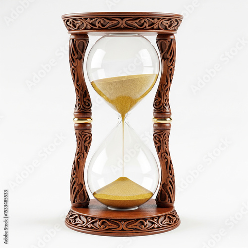 Classic hourglass isolated on white background