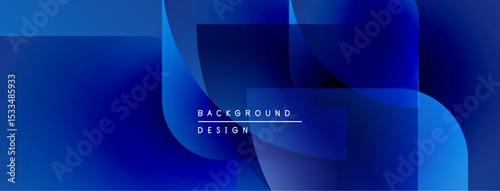 Abstract blue design. Overlapping shapes create dynamic visual effect. Modern, gradient color scheme offers sleek aesthetic.