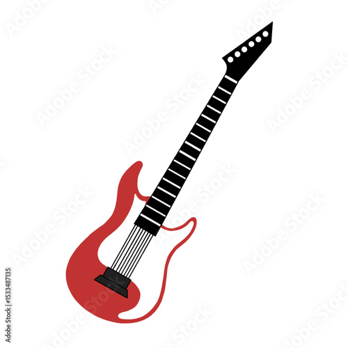 vector illustraion of red electric guitar