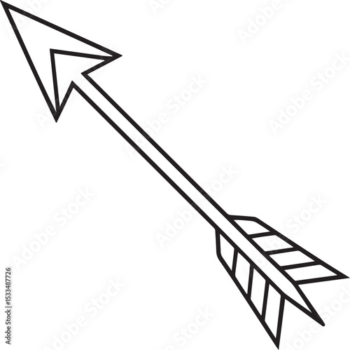 arrow outline vector illustration, line art