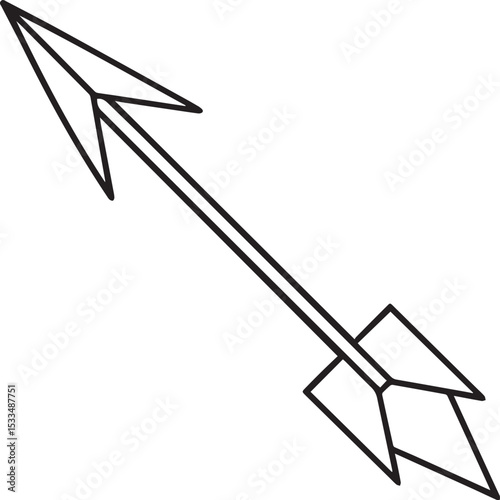 arrow outline vector illustration, line art