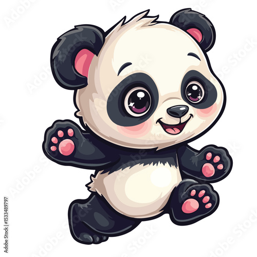 A Cartoon panda vector design and digital illustration