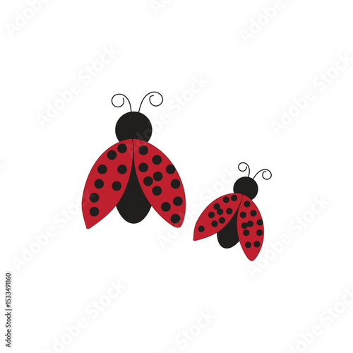 ladybug animal vector illustration of a very small, cute animal