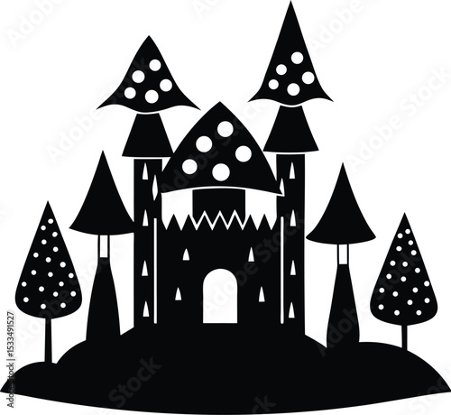 vector illustration of a castle silhouette