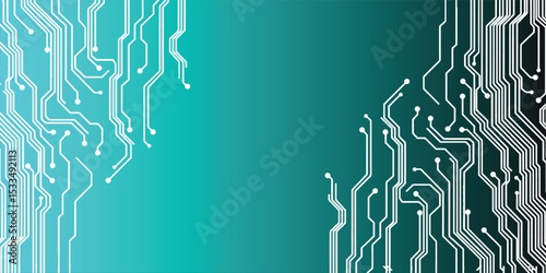 Digital technology banner blue background concept with technology light effect, abstract tech, innovation future data, illustration vector