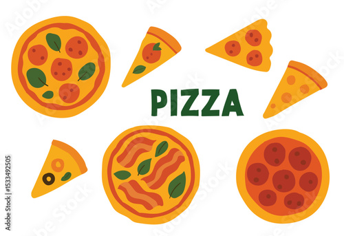 Pizza illustration isolate is a vector file.