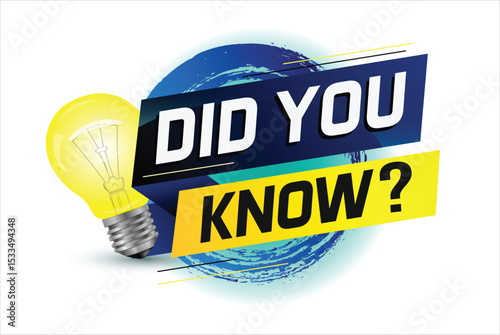Did you know ? word concept vector illustration with Lamp and 3d style, landing page, template, ui, web, mobile app, poster, banner, flyer, background, gift card, coupon, label, wallpaper 