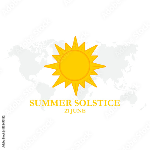 
Summer solstice. Sun and moon symbol on white background. Vector illustration. .vector graphic of the solstice, celebrate, greeting card, 