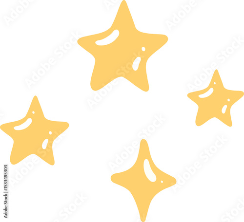 Cute Yellow Sparkle Stars

