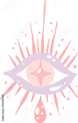 Mystical Eye with Radiant Light and Teardrop

