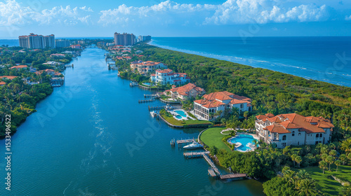 Florida Peninsula with its enchanting contours captivating coastal vistas and an ethereal ambiance of a subtropical haven where earth and sea converge