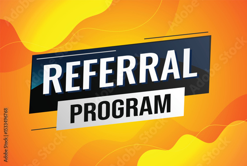 referral program word concept vector illustration with lines modern futuristic 3d style for landing page template ui web mobile app poster banner flyer background gift card coupon label wallpaper 