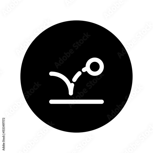 bounce rate line circular icon