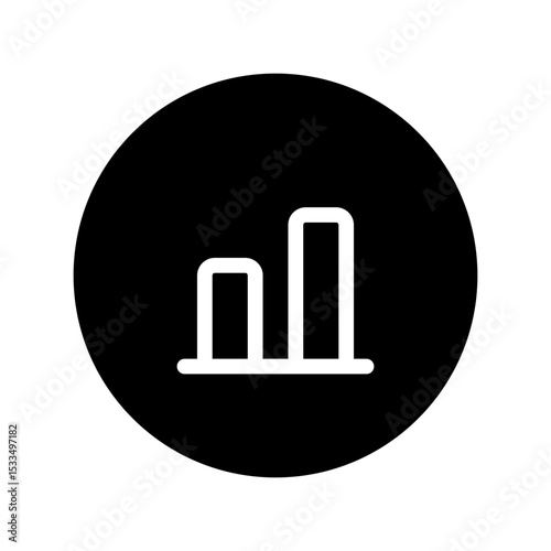 bar chart line circular icon