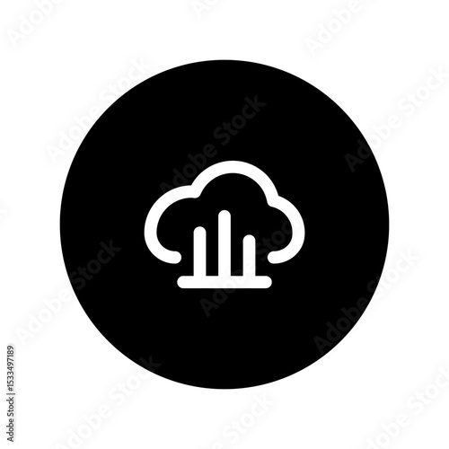cloud analytics line circular icon