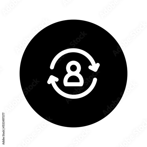 user retention line circular icon