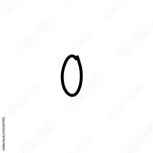 simple black number zero scribble vector