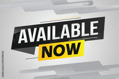 available now word concept vector illustration with lines 3d style for social media landing page, template, ui, web, mobile app, poster, banner, flyer, background, gift card, coupon, label, wallpaper 