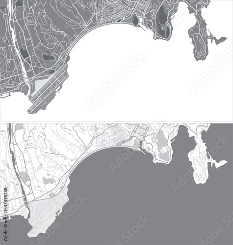 Layered editable vector illustration outline of Nice,France.