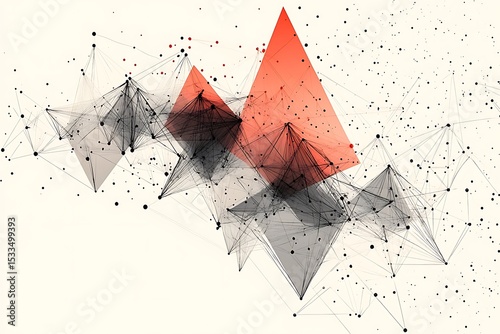 Geometric web of triangles joined by delicate thread-like lines.