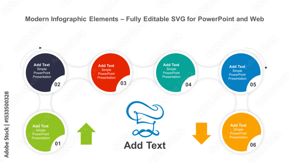 Modern Infographic Elements – Fully Editable SVG for PowerPoint, Web, Illustrator, and most vector-based applications. Ideal for presentations, infographics, and business slide designs.