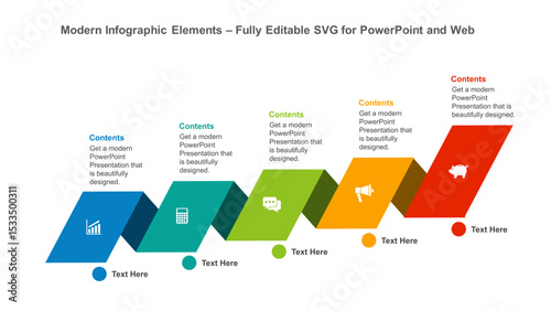 Modern Infographic Elements – Fully Editable SVG for PowerPoint, Web, Illustrator, and most vector-based applications. Ideal for presentations, infographics, and business slide designs.