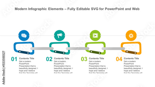 Modern Infographic Elements – Fully Editable SVG for PowerPoint, Web, Illustrator, and most vector-based applications. Ideal for presentations, infographics, and business slide designs.